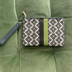 Kate Spade Black and Green Floral Clutch
